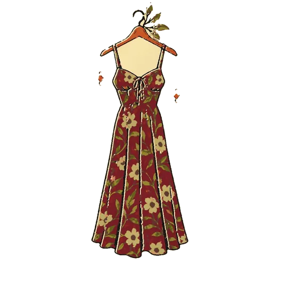 Tattoo flash of a dress on a hanger