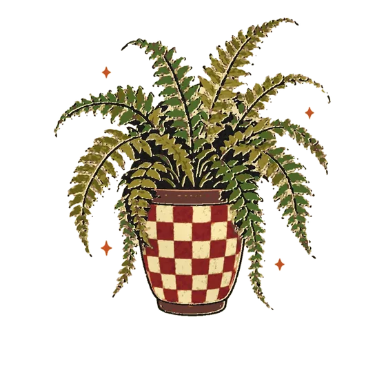 Tattoo flash of a potted fern